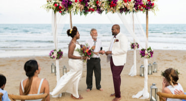 couple getting married on the beach